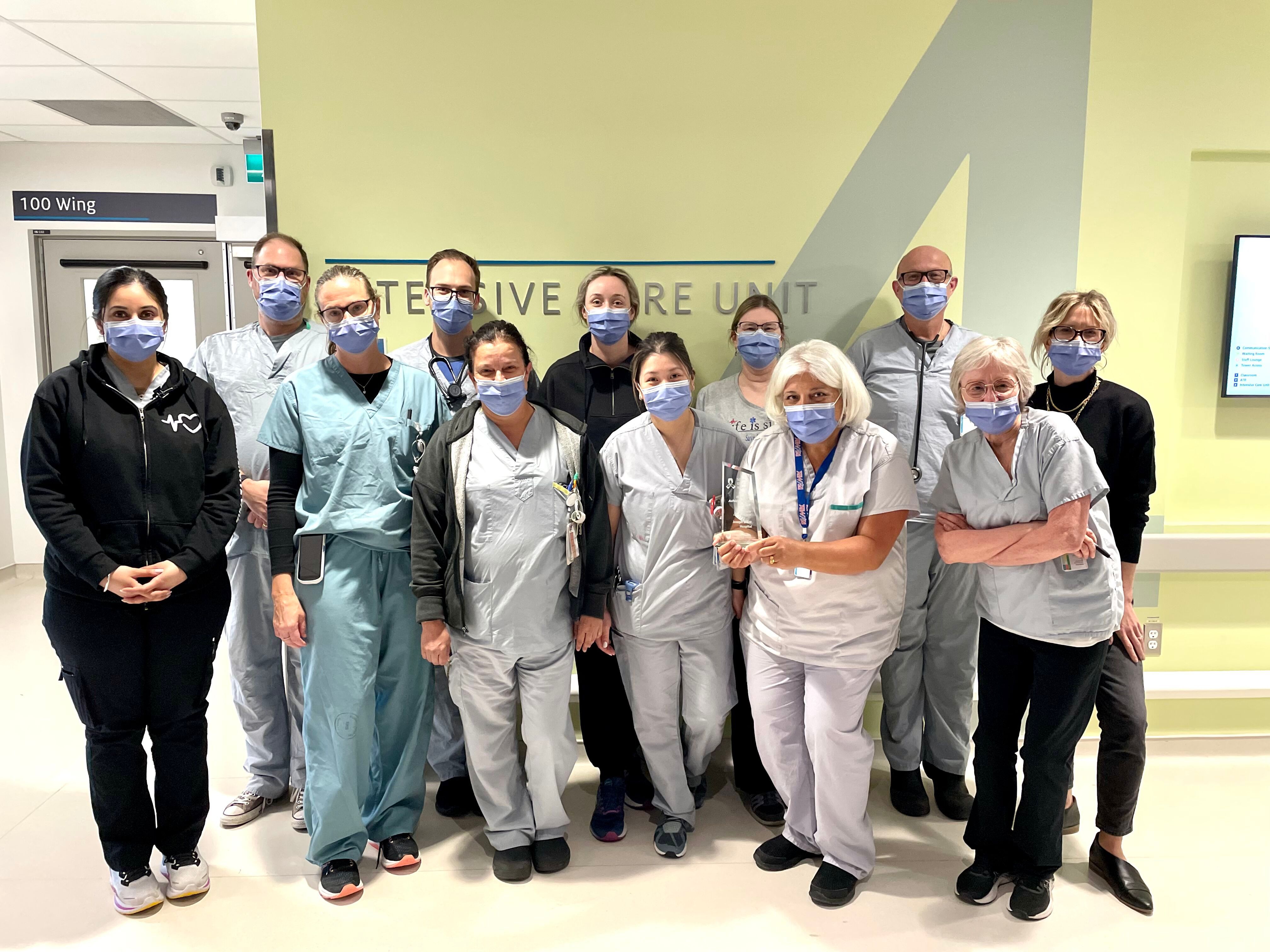 ICU team standing for group photo